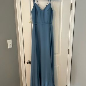 Azazie Janine Bridesmaids Dress, Steel Blue, Size A4